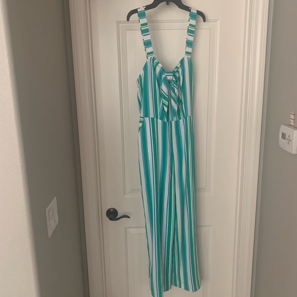 green striped jumpsuit